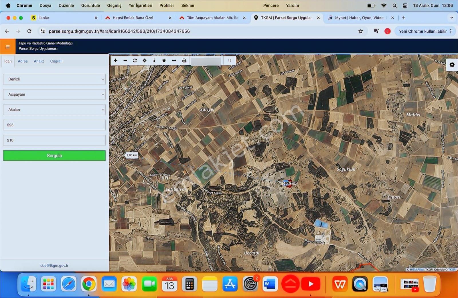 Denizli Acıpayam Akalan'da 4085 M2 Yatırımlık Köye Yakın Tarla - Görsel 4