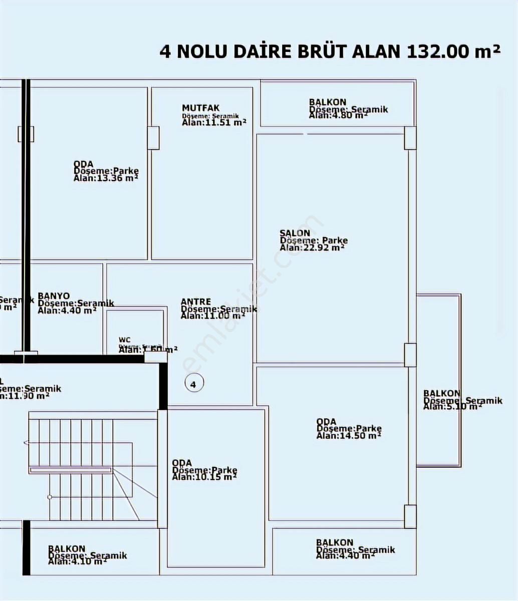 Satılık 3+1 132 M² Ara Kat Daire - Görsel 4
