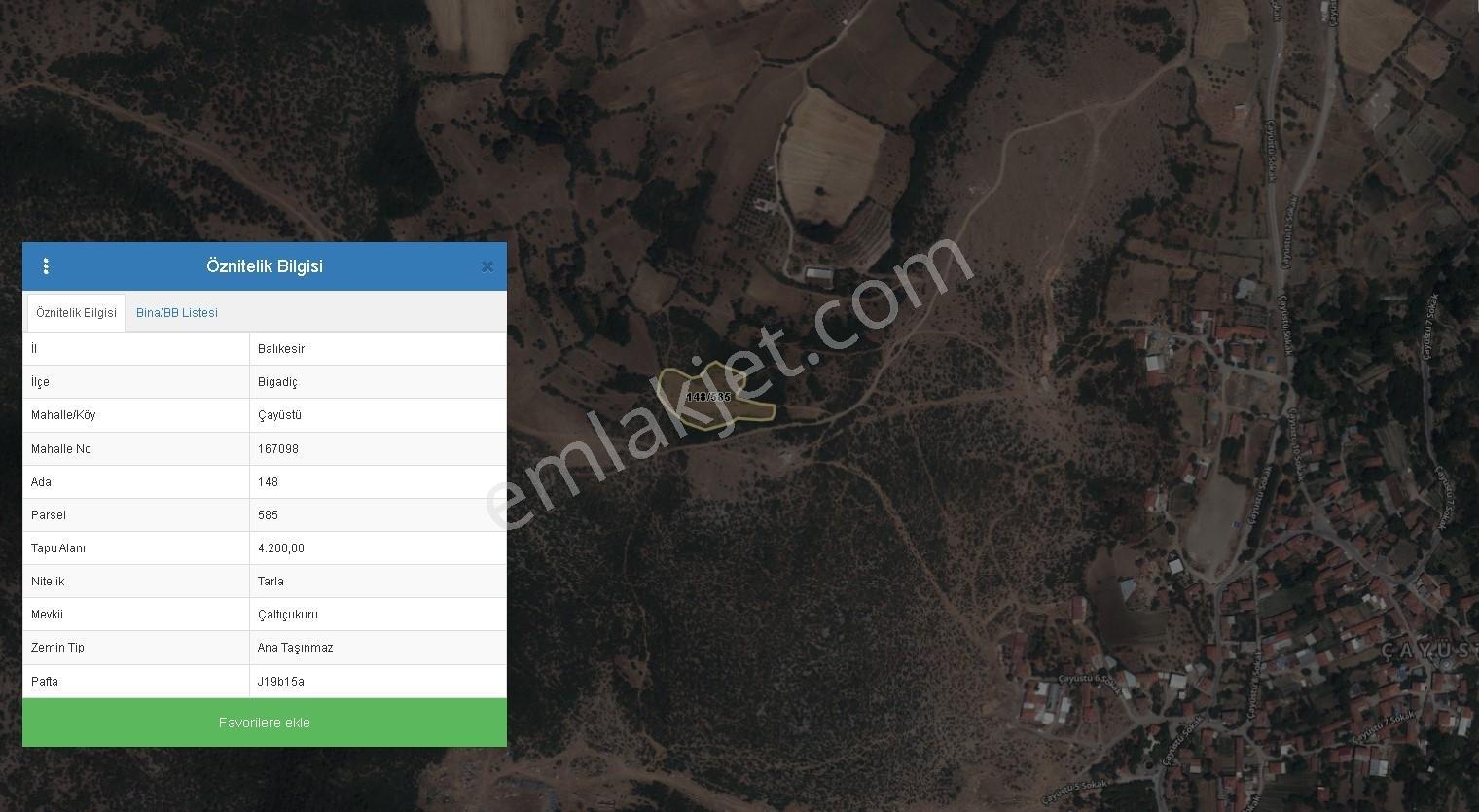 Mir'den Balıkesir Bigadiç Çayüstü'de 4200 M2 Satılık Tarla