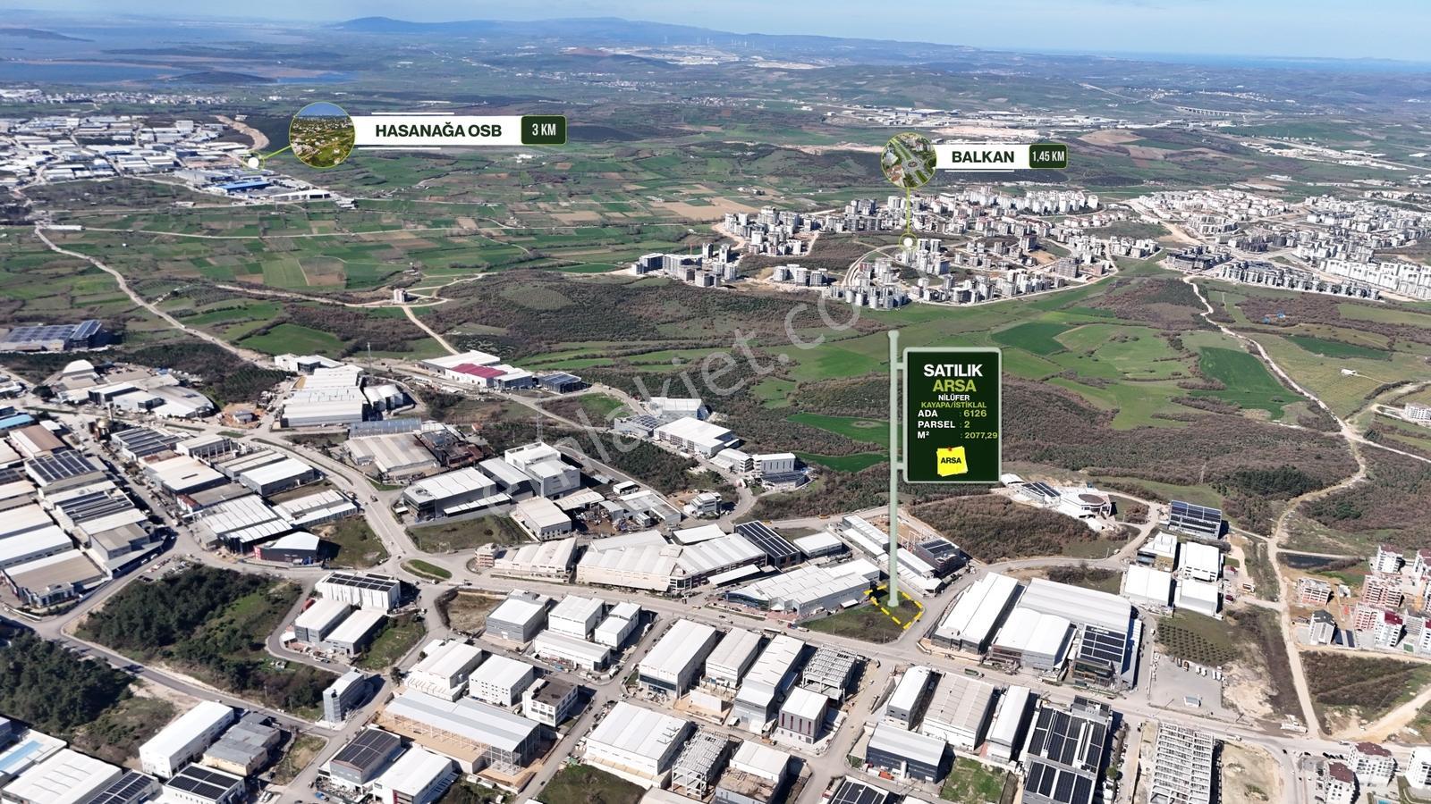 Bursa Nilüfer Kayapa Osb'de Sanayi İmarlı Satılık 2077 M² Arsa - Görsel 2