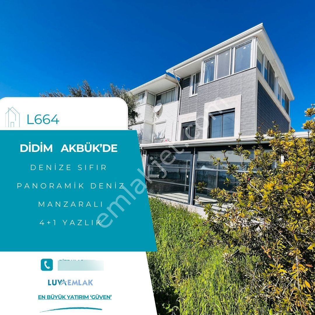 Didim Akbük'te Denize Sıfır Merkezi Konum 4+1 Yazlık
