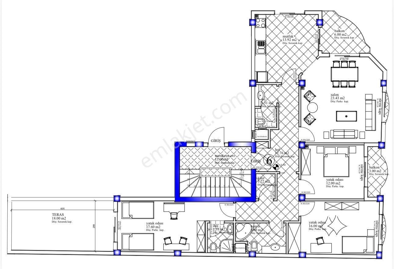 Sınırsız Kredi İmkanı- Merkezi Konum 3+1 Daire Satılık