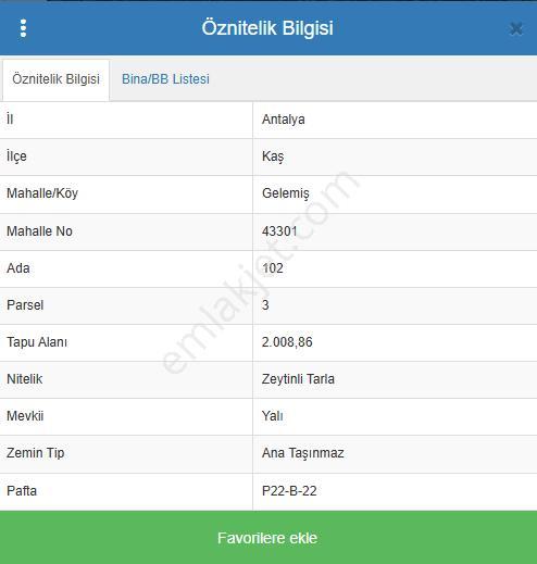 Kaş Gelemiş Denize 400 Metre Hisseli 400m² Acil Satılık - Görsel 2