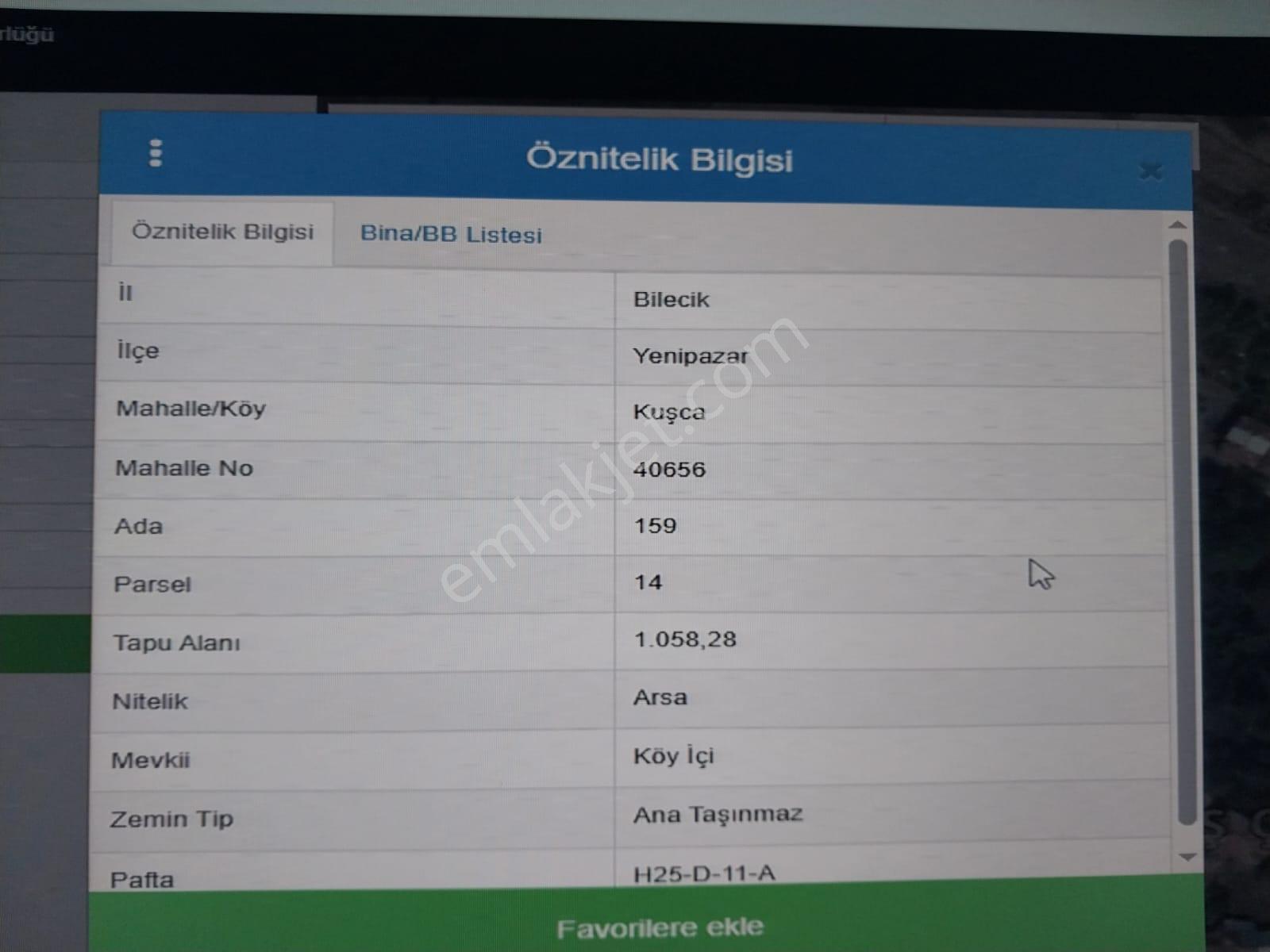 Bilecik Yenipazar Kuşça Köyü Satılık Takaslı 1058 M² Arsa - Görsel 2