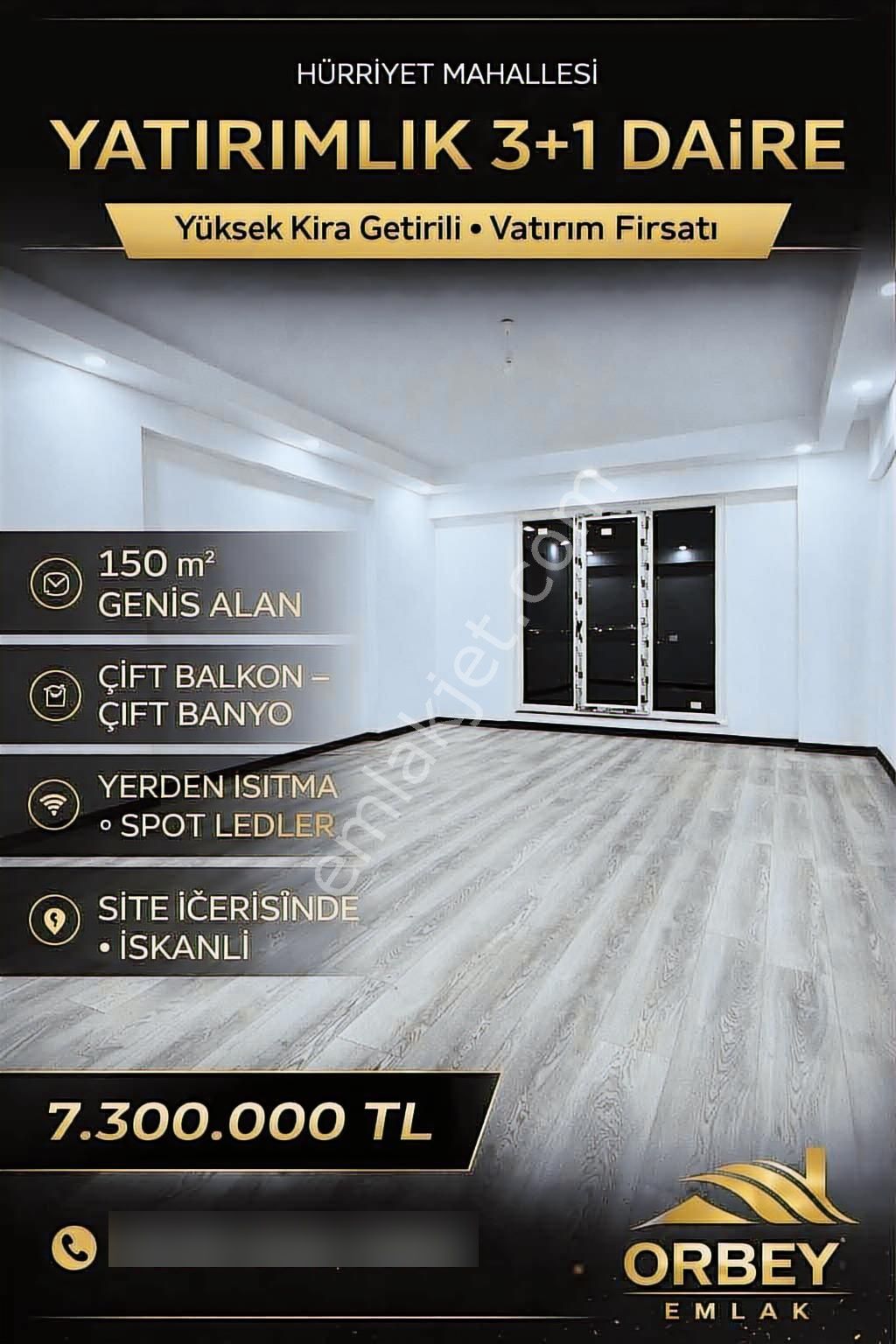 Orbey Den Gece Görünümüyle Prestijli Site İçinde 3+1 Daire