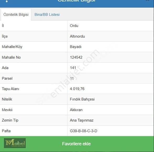 Mabel Gayrimenkul- Bayadı Mahallesinde Satılık Fındık Bahçesi - Görsel 6