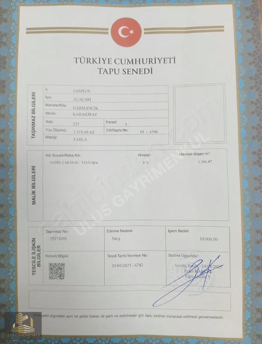 Alaçam Harmancık'ta Yakakent'e 4 Km Mesafede 1106 M2 Arazi - Görsel 2