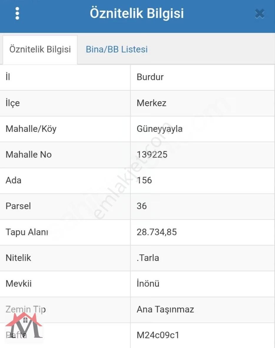 Güneyyaylada Burdur Merkeze 13km Mesafede Tarla