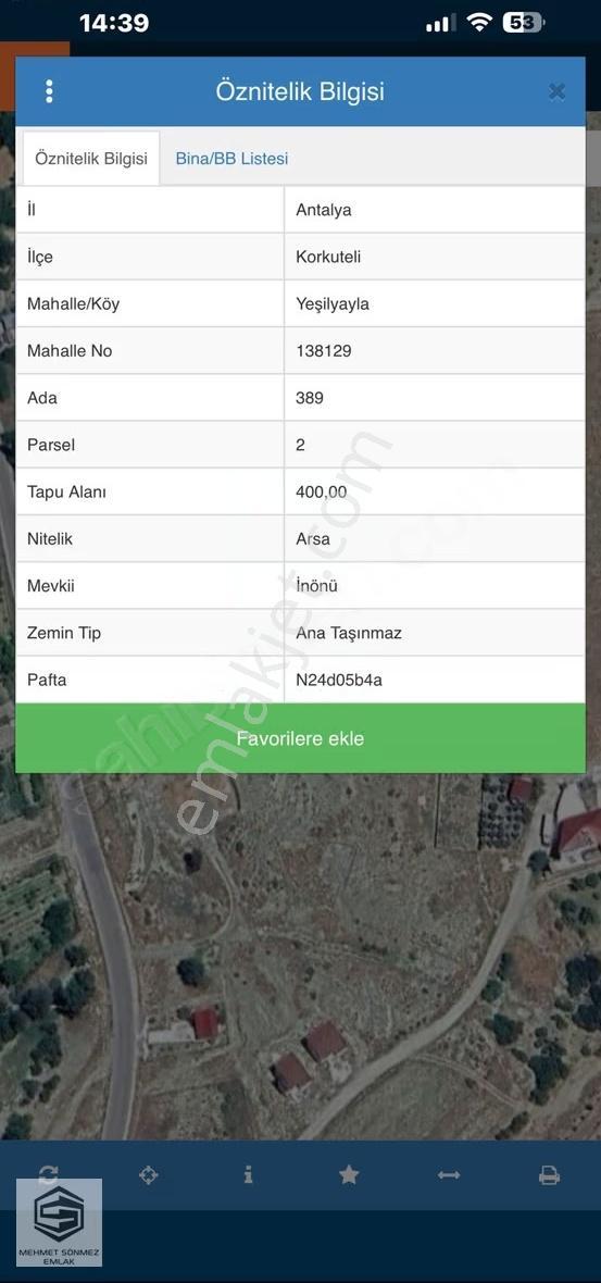 Antalya Korkuteli Yeşilyayla'da 400m2 Müstakil Parsel - Görsel 3
