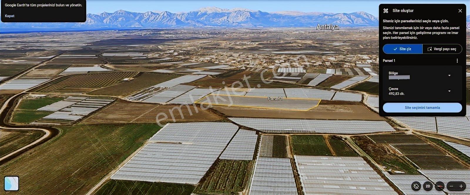 Kemerağzı Merkeze Yürüme Mesafesinde 4898m2 Tarla