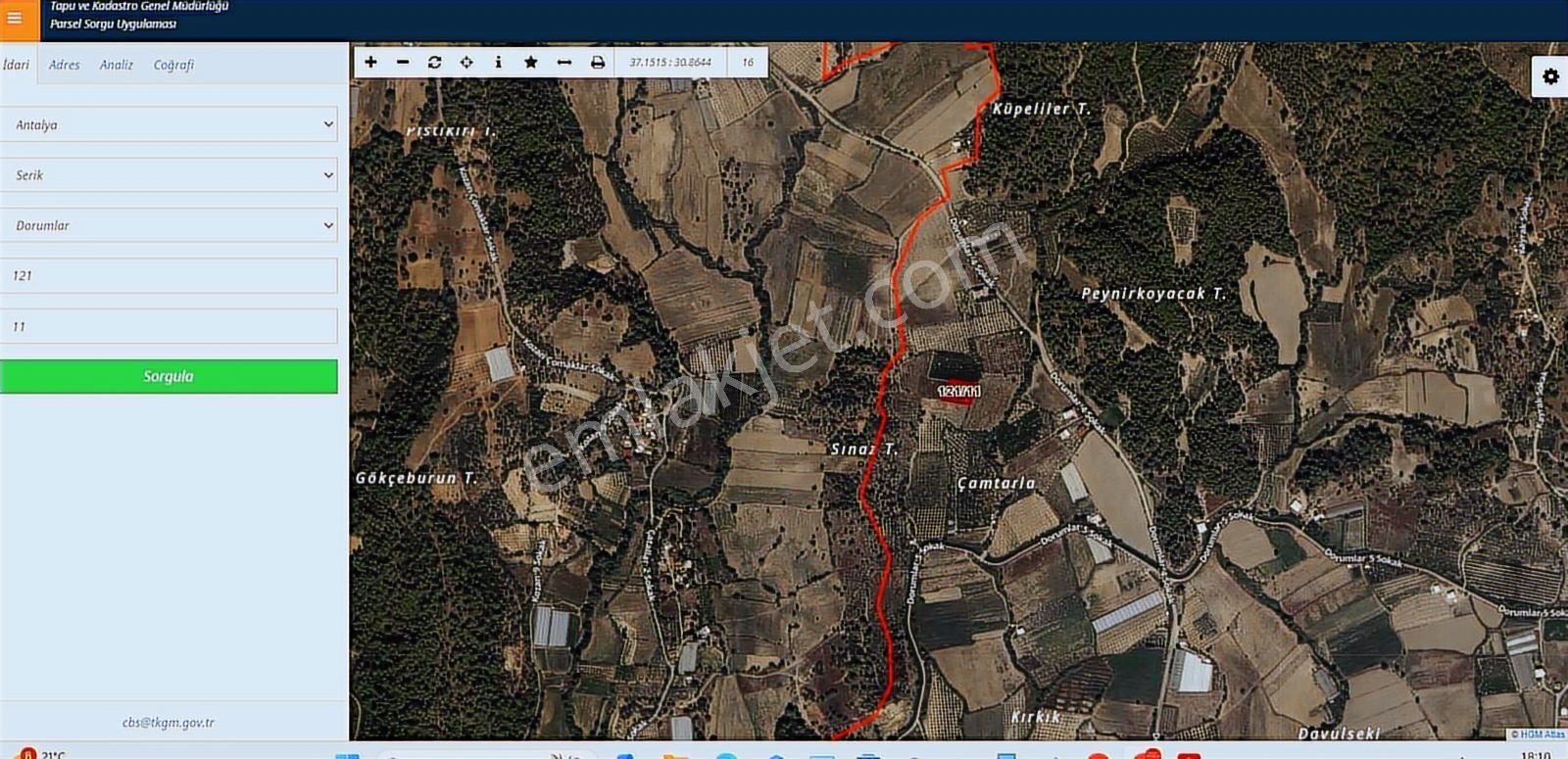 Antalya Serik'te 1.844 M² Yatırımlık Tarla Yerleşim İçi!