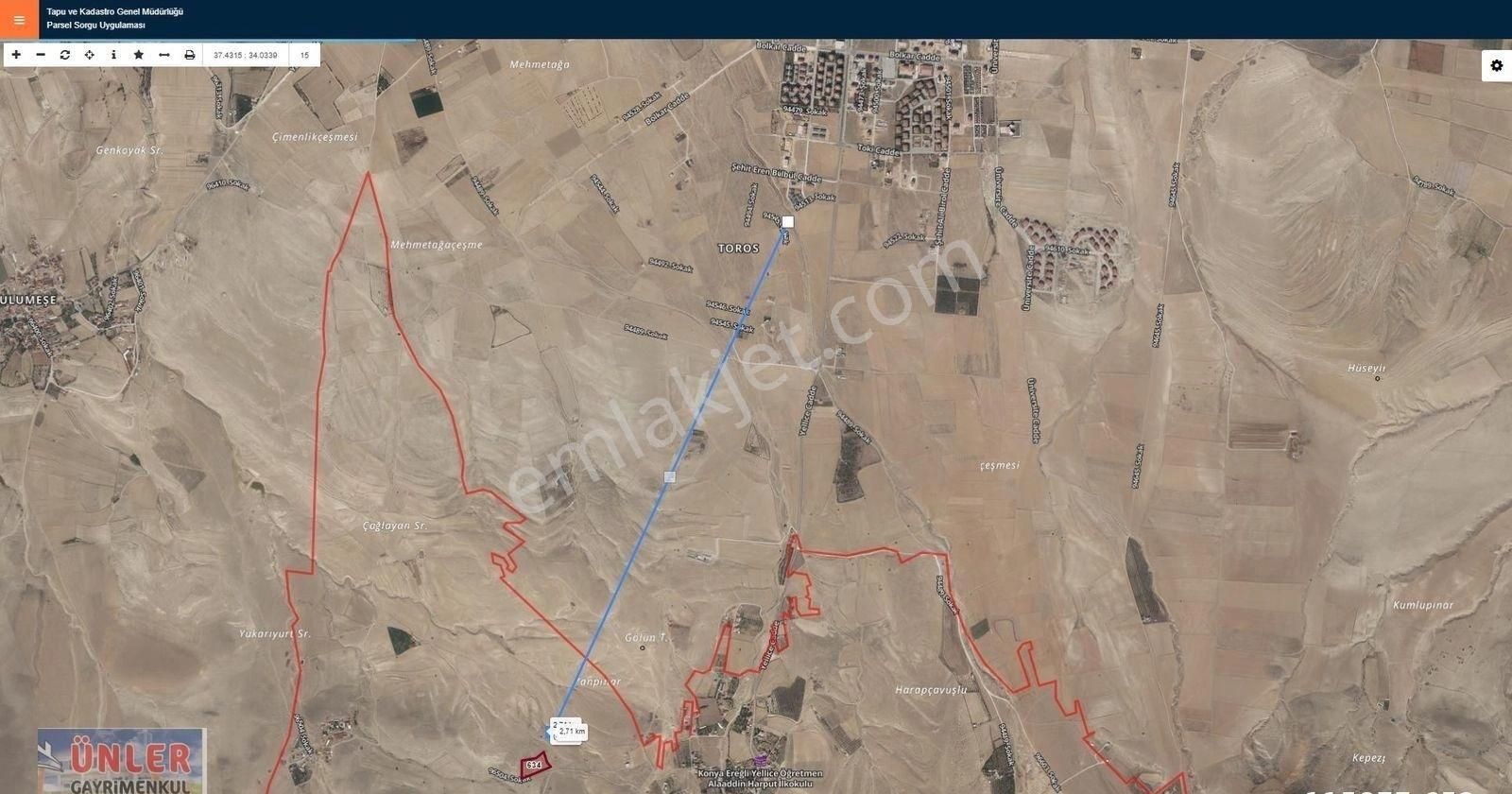 Tokiye 3 Km Mesafede Asfalta Sıfır Tek Tapulu 8900 Metrekare Tarla Yatırımlık - Görsel 7