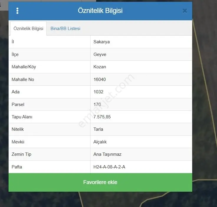 Geyve Kozan'da Full Göl Manzaralı 7600m2 Satılık Tarla