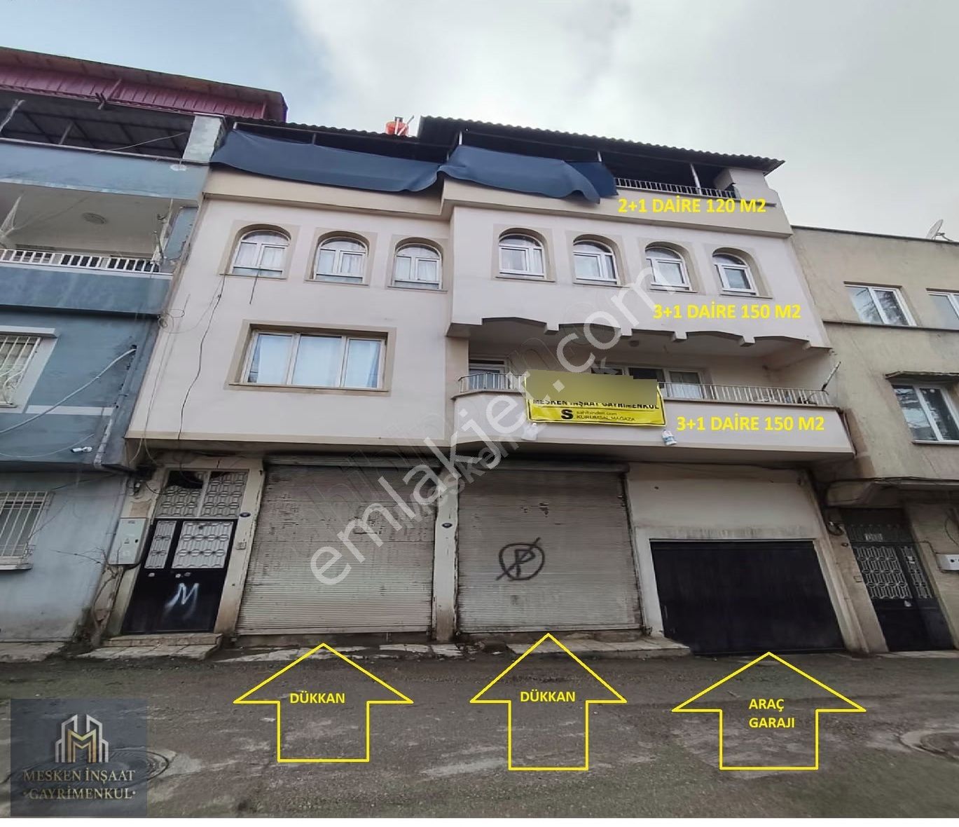 Mesken Emlakdan Pırlanta Düğün Salonu Karşısı 4 Katlı Müstakil