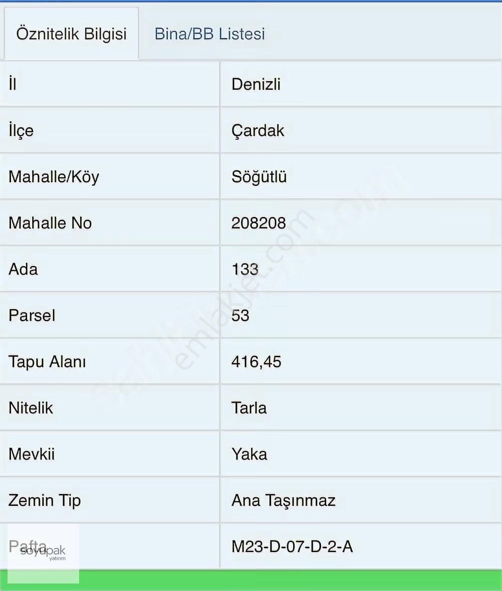 Denizli Çardak Söğütlü 133 Ada 53 Par 416m2 Tarla Köyiçi - Görsel 5