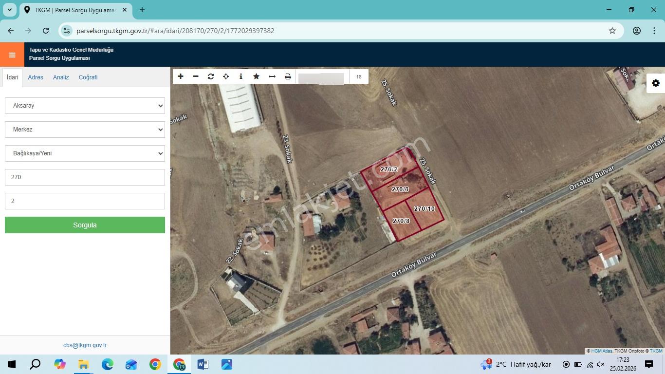 Aksaray Bağlıkayada Kırşehir Yoluna Cepheli Satılık 4 Adet Arsa