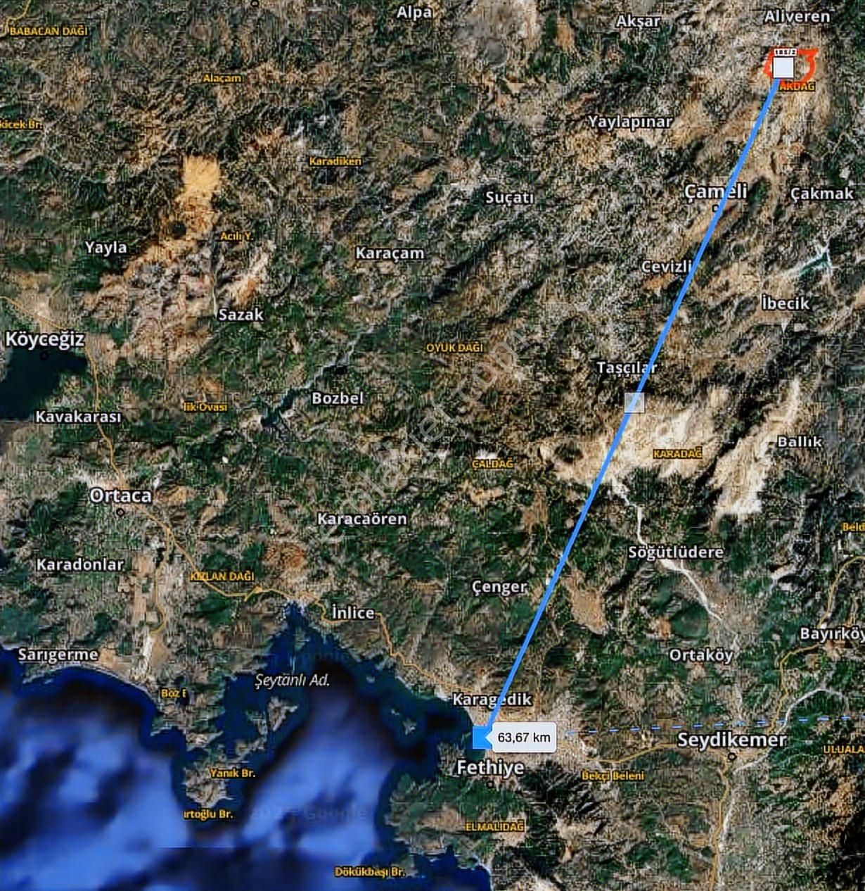 Fethiye'ye 63 Km Uzaklıkta Köy Yerleşim Sınırında 990 M2 Tarla - Görsel 6