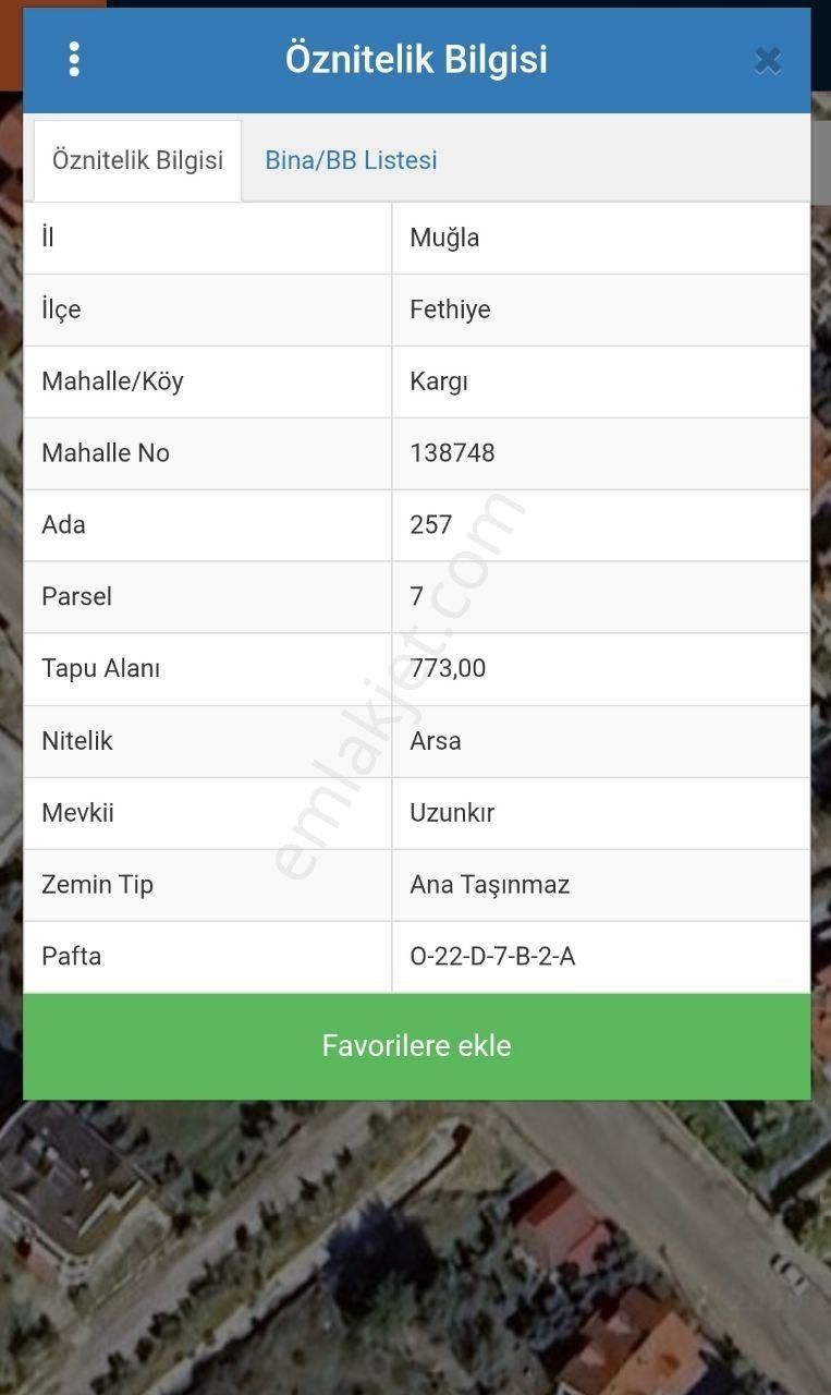 Fethiye Kargıda Villa İmarlı Arsa 773m2 - Görsel 2