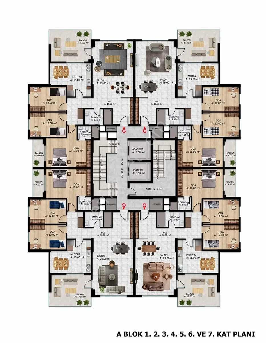 Çanakkale Esenler Site İçi Havuzlu Sıfır 135 M2 3+1 Daire - Görsel 3