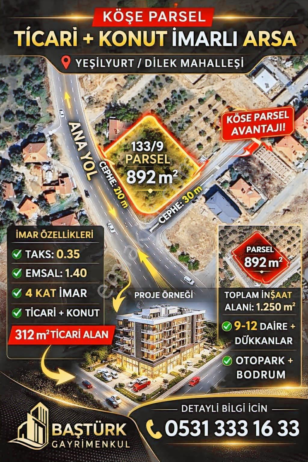 Dilekte Köşe Parsel Ticari + Konut İmarlı Yatırımlık Yola Sıfır - Görsel 3