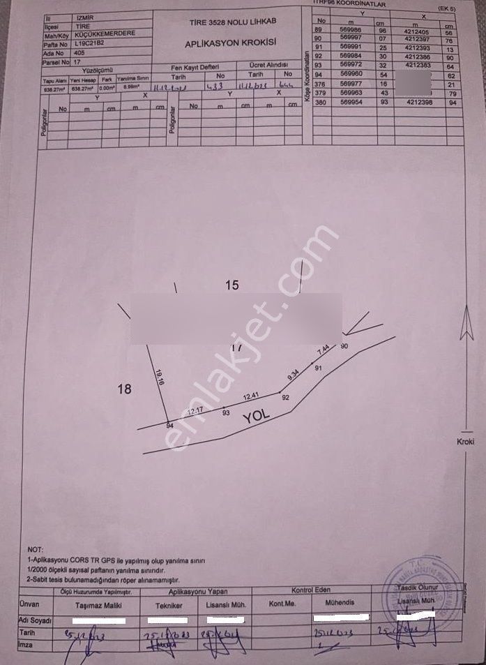 Tire Küçükkemerdere'de Yatırımlık 638 M² Konut İmarlı Arsa, Ana Yola Yak İmarlı Arsa, Ana Yola Yakın - Görsel 3