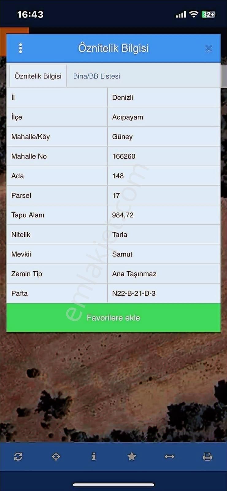 Denizli Acıpayam Güney ' De Satılık Tarla Tek Tapu - Görsel 3