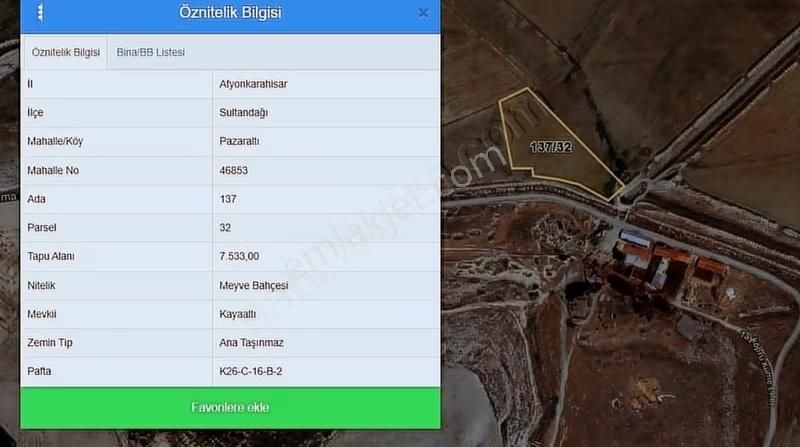 Afyon-sultandağı-taşköprü Köyü'ne 1.6 Km Yakın 7.533m² Tarla - Görsel 2