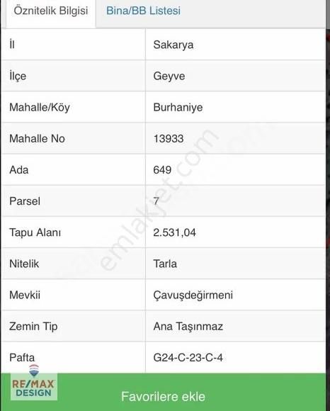 Sakarya Geyve İlçesi Burhaniye Mah Satılık Tarla - Görsel 4