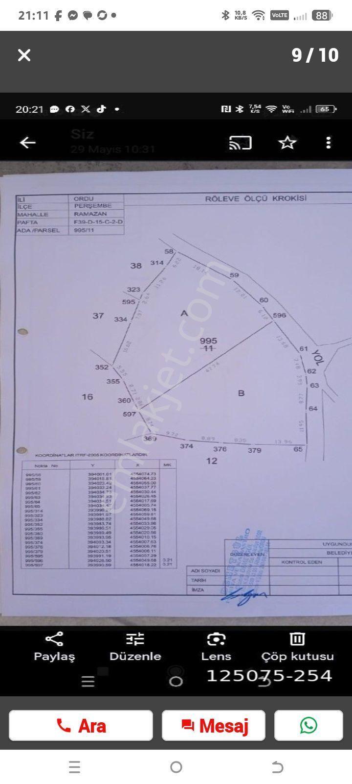 Perşembe Ramazan Mah, Satılık İmarlı Bahçe. - Görsel 4
