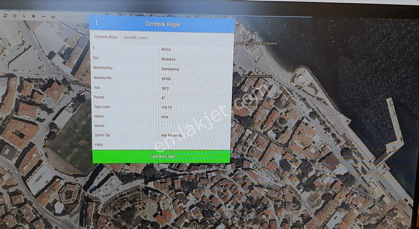 Mudanya Şükrüçavuş Mah. Üç Kat Konut İmarlı Satılık Arsa