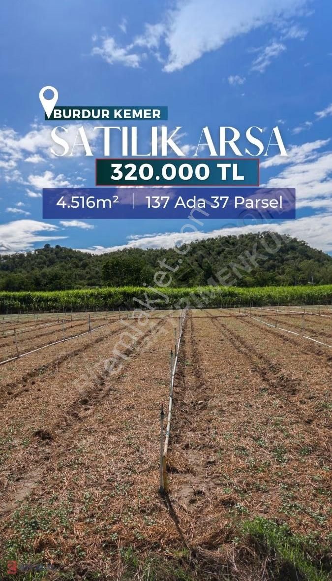 Burdur Kemer Kayı'da Yatırımlık 4.516 M2 Satılık Tarla