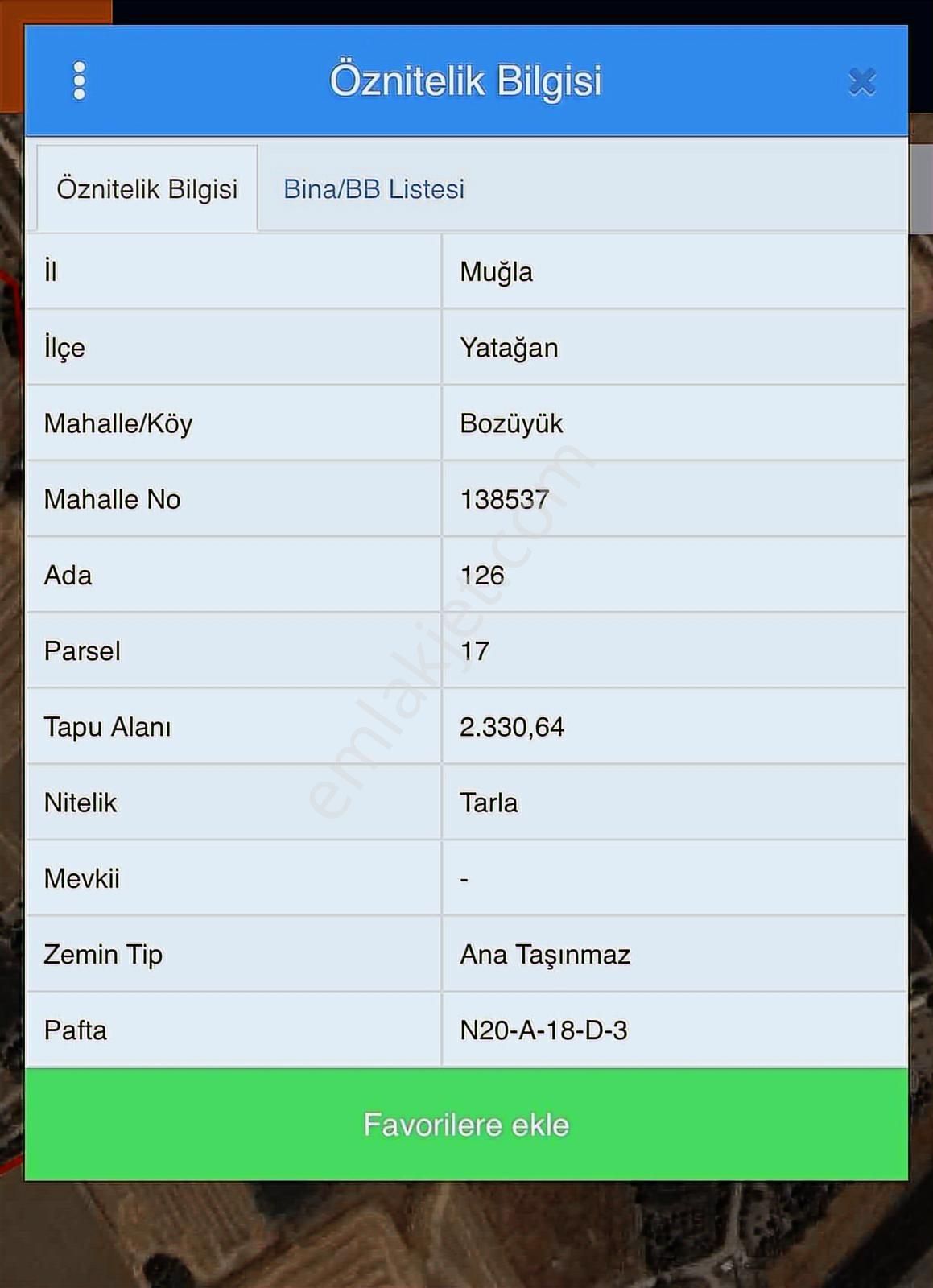 Muğla Yatağan Bozüyük(güzelköy) 2.330m2 Satılık Tarla - Görsel 3