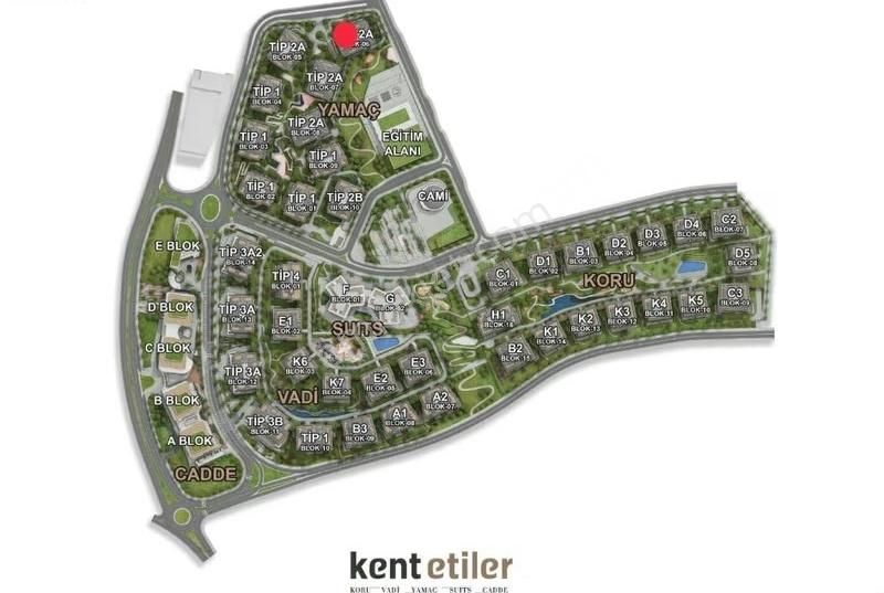 Mesa Kent Etiler Yamaç Etap 2+1 Büyük Tip Satılık Daire