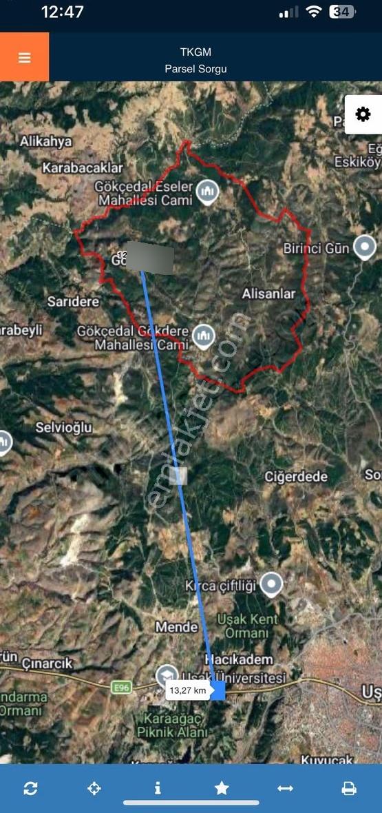 Uşak Merkez Gökçedal Köyünde 411m2 2kata İmarlı Arazi - Görsel 8