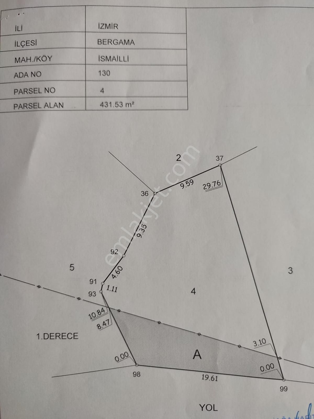 Bergama İsmaillide(denize 27km Uzaklıkta)köyiçi İmarlıarsa-330m - Görsel 2