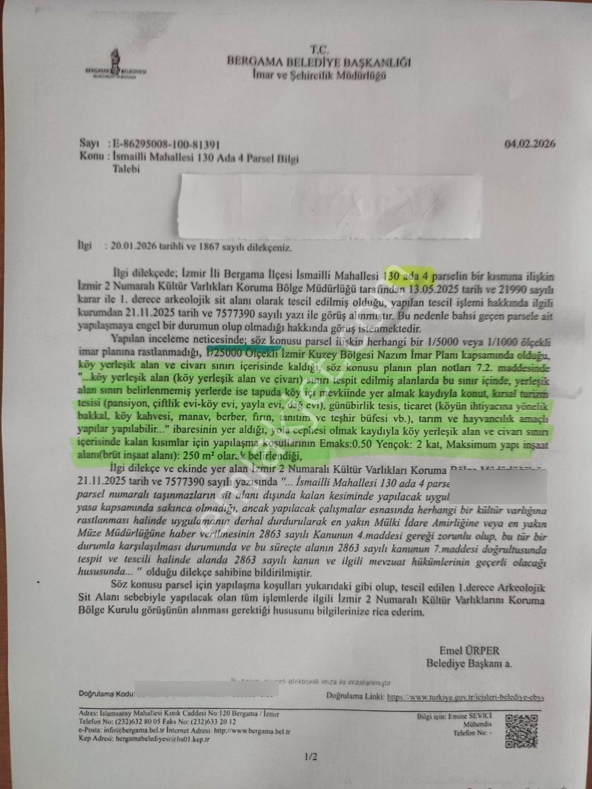 Bergama İsmaillide(denize 27km Uzaklıkta)köyiçi İmarlıarsa-330m - Görsel 4