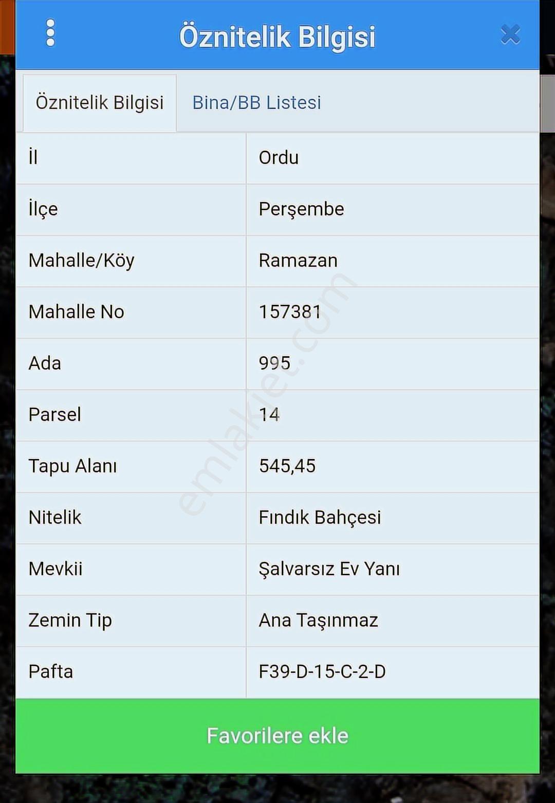 Perşembe Ramazan Mahallesi Hoynat'ta 545 M2. Satılık Bahçe - Görsel 9