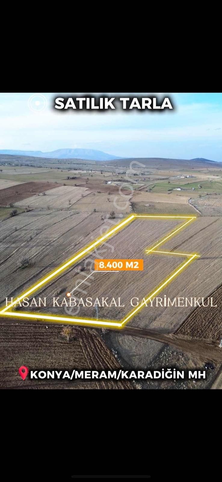 Meram Karadiğin 8.400m2 Yola Cephe Müstakil Tek Tapu Tarla - Görsel 2