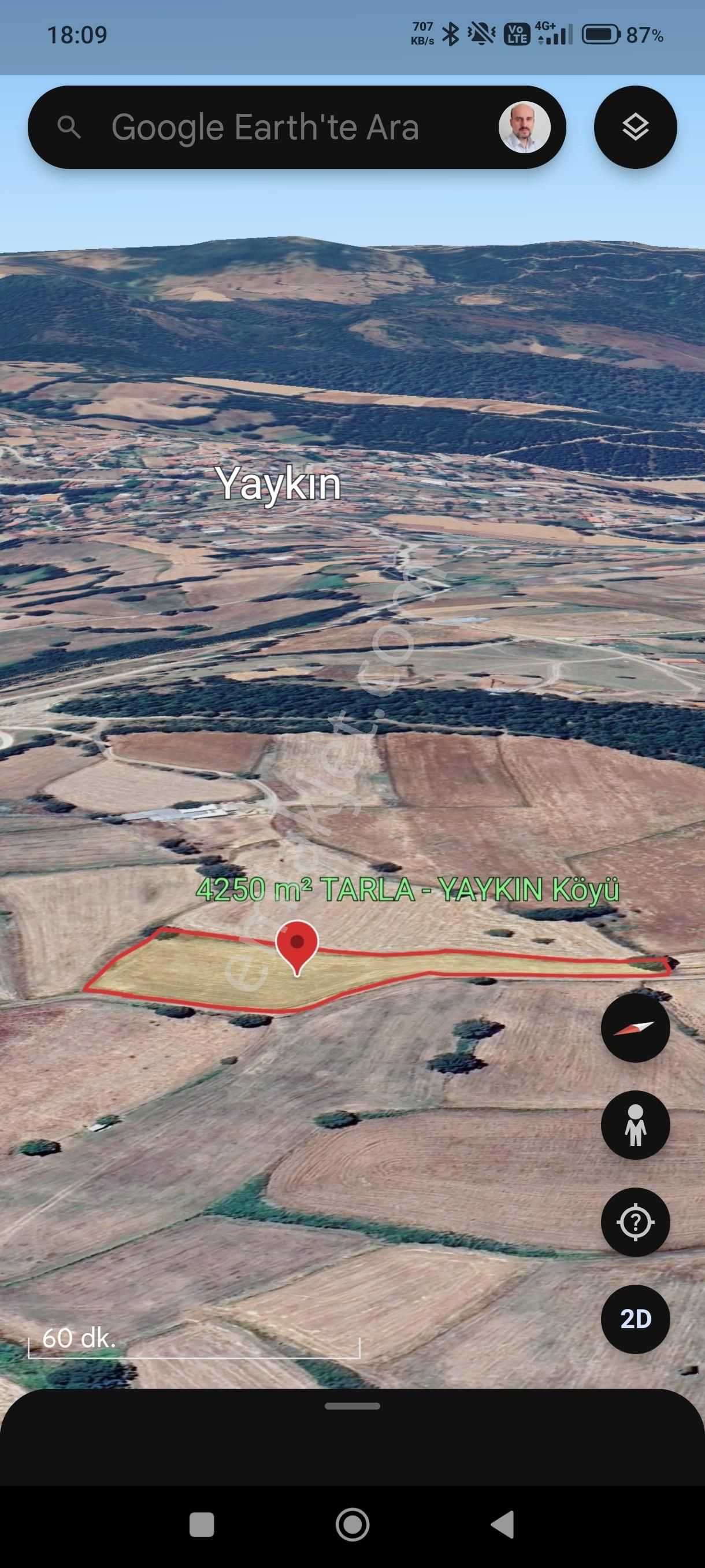 Çanakkale Çan Yaykın'da 4.250 M² Doğa Manzaralı Yatırımlık Satılık Tarla - Görsel 14