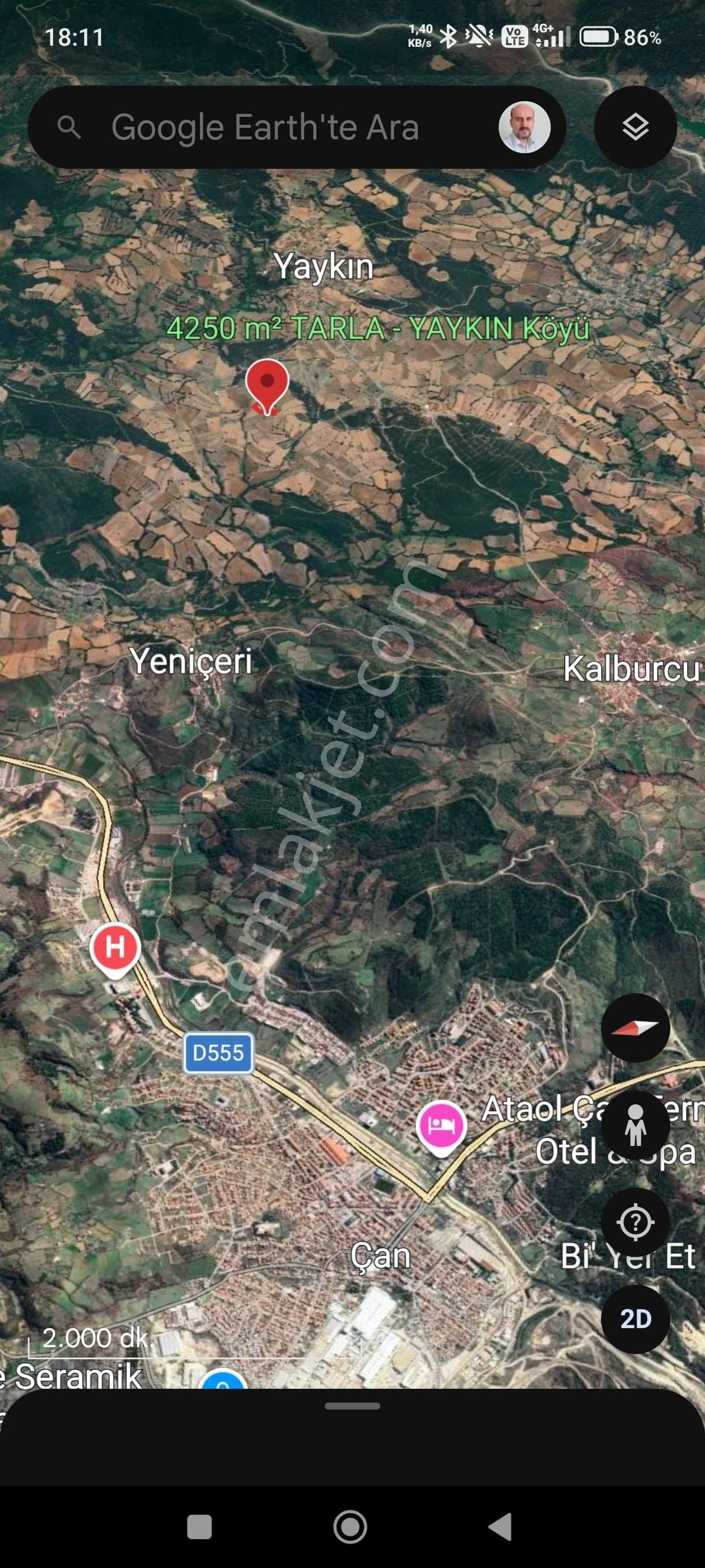 Çanakkale Çan Yaykın'da 4.250 M² Doğa Manzaralı Yatırımlık Satılık Tarla - Görsel 17