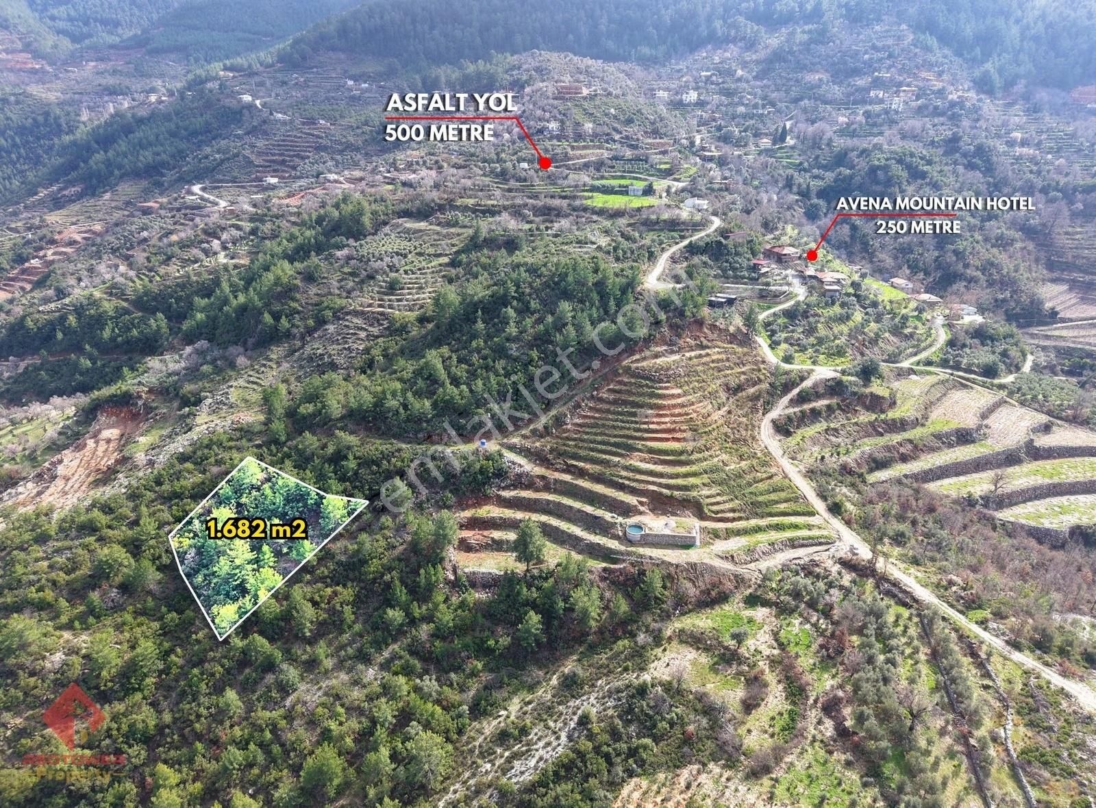 Alanya Türktaş Bölgesin'de Manzaralı, 1.682 M2 Satılık Tarla - Görsel 13