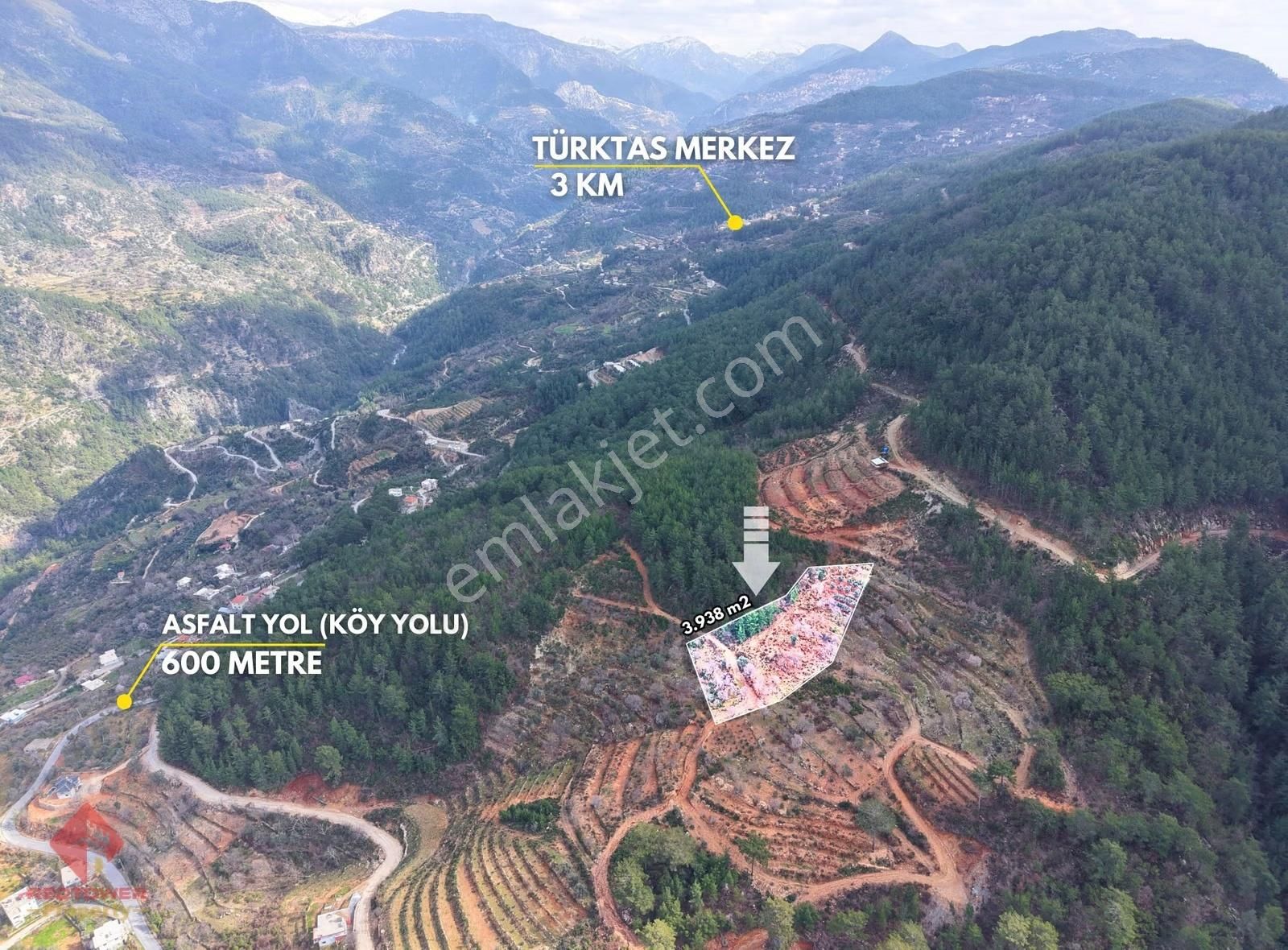 Alanya Türktaş'ta Doğa Manzaralı, 3.938 M² Satılık Tarla - Görsel 11