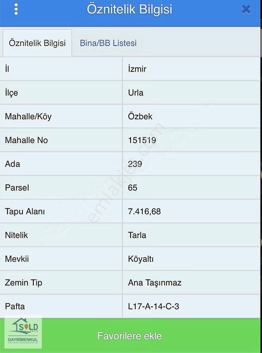 Urla Özbek' Te Satılık Tarla - Görsel 2