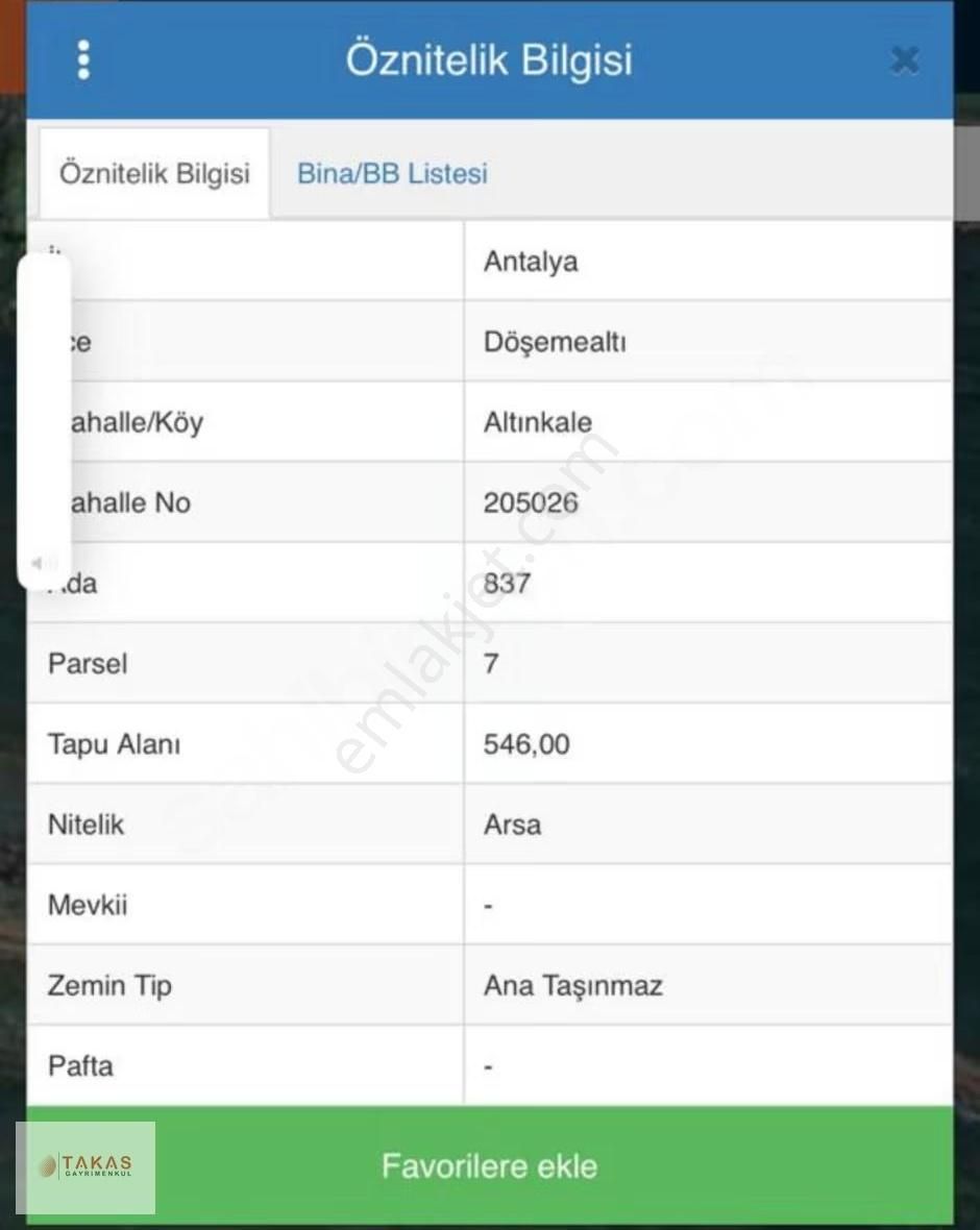 Takas' Tan Altınkale'de 546m² Müstakil Tapulu Fırsat Arsa - Görsel 3