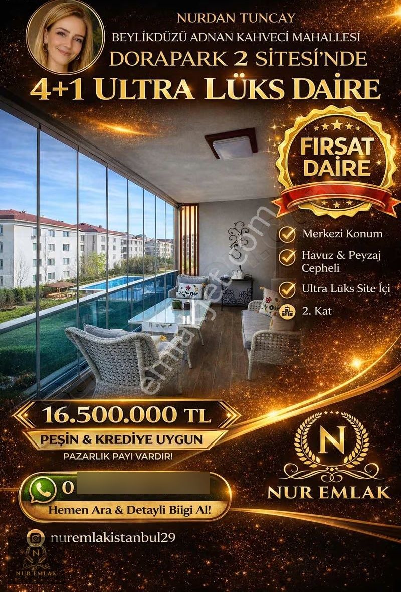 Beylikdüzü Adnan Kahveci'de Dorapark 2'de 4+1 Ultra Lüks Daire