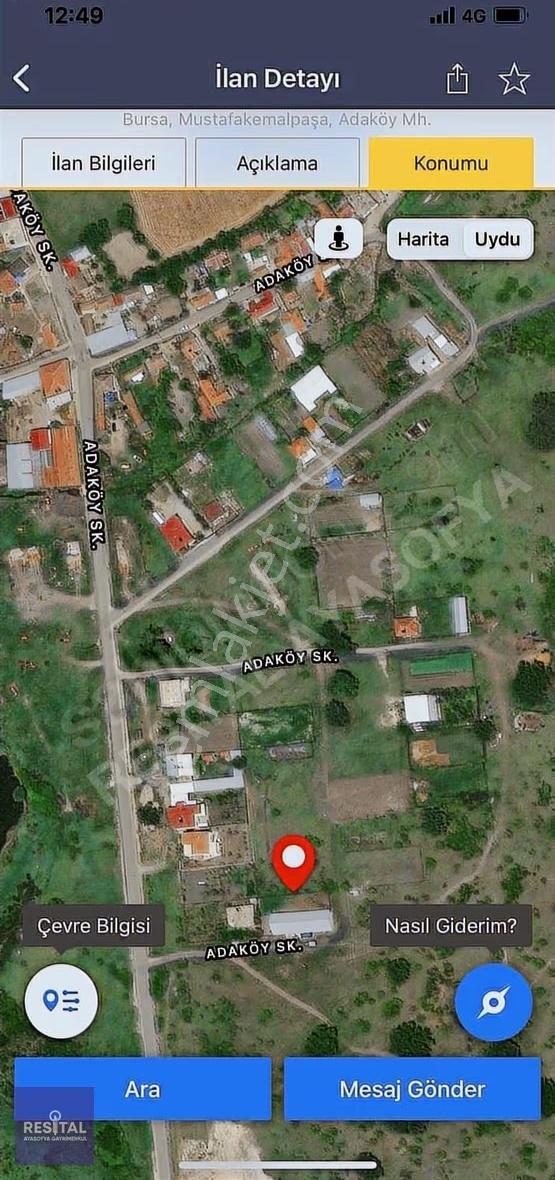 M.kemalpaşa Ada Mah 2.5 Kat İmarlı 822m2 Satılık Arsa