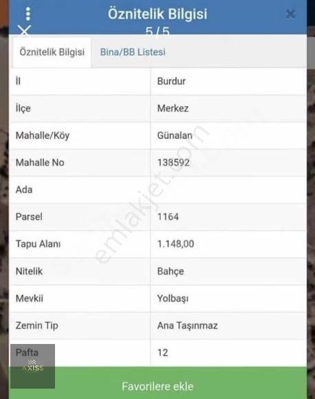 Burdur Merkez İlçe Günalan Köyü Satılık Arsa - Görsel 2
