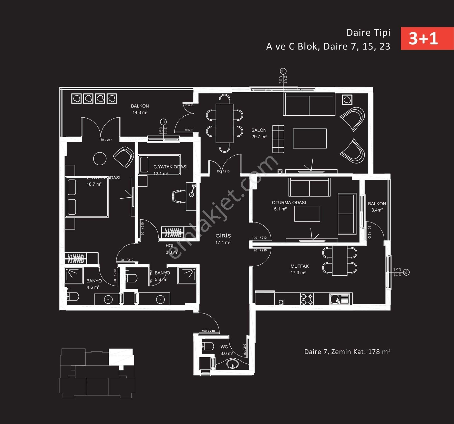 Century 21 Vizyon'dan Terrace Park Sitesinde 3+1 Lüks Kiralık Daire - Görsel 34