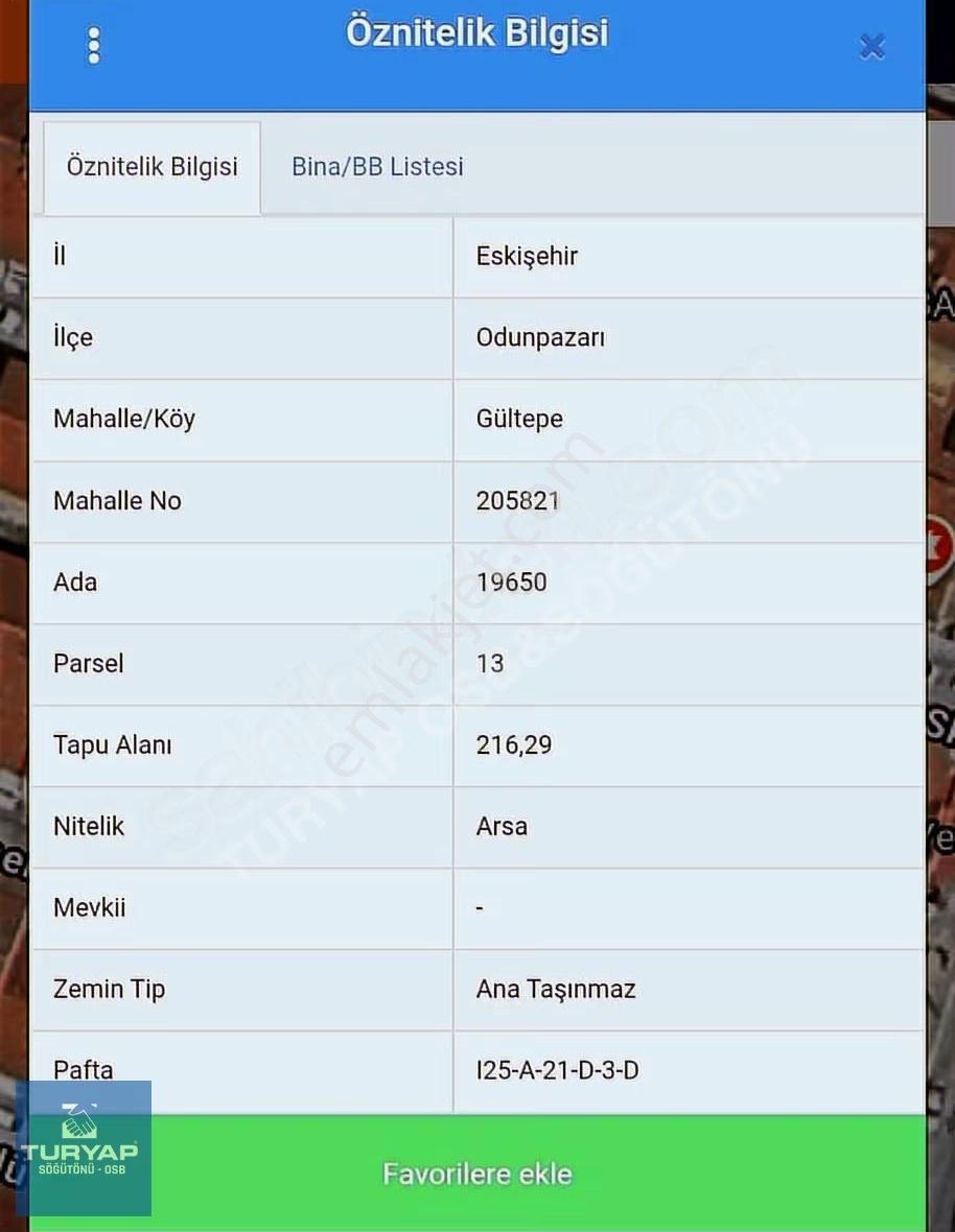 Turyap'tan Gültepe Mh. 3 Kata İmarlı 216m2 Satılık Arsa - Görsel 3