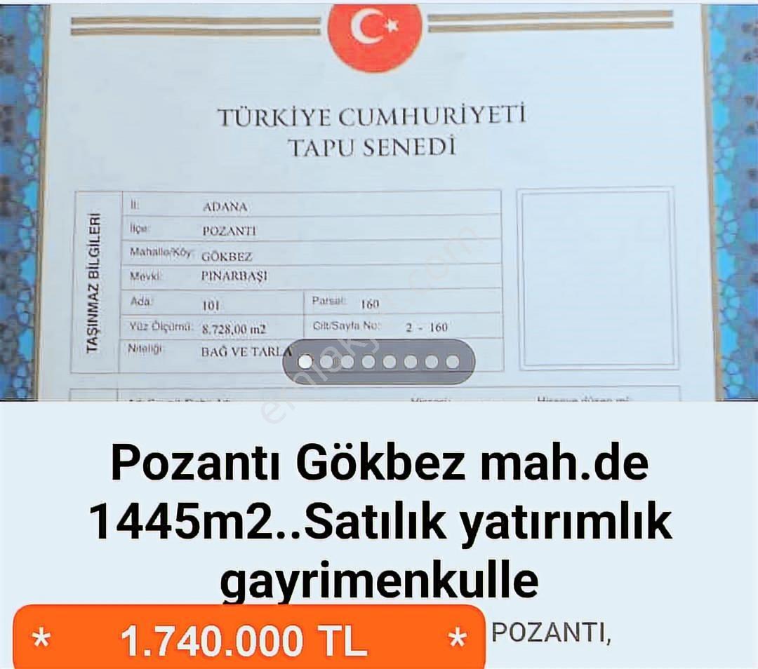 Pozantı Gökbez Yaylasında 1.445m2 Paylı Mülkiyet Tapulu Satılık
